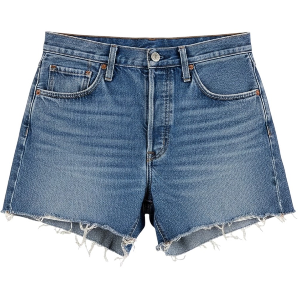 Levis 501 Original High Rise Cut Off Denim Shorts Medium Wash Blue Womens 29